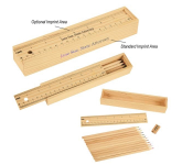 12- Piece Colored Pencil Set In Wooden Ruler Box